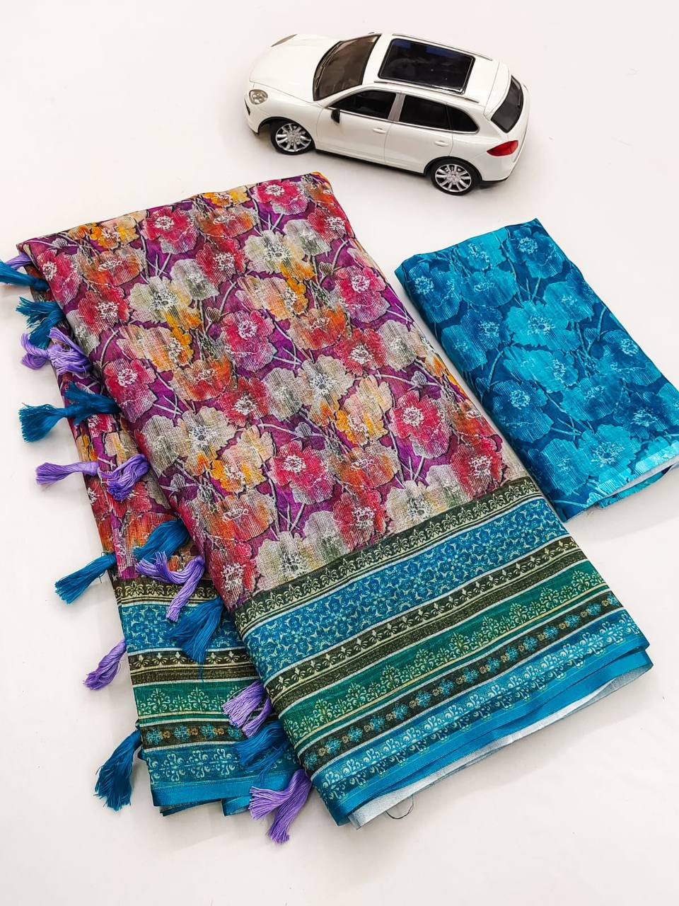 MG 293 Plain Linen Digital Printed Daily Wear Sarees Wholesale Shop In Surat